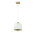thumbnail image 2 of Trade Winds Nora 1-Light Pendant in White with Natural Brass, 2 of 5