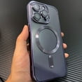 thumbnail image 2 of For Magnetic Wireless Charging Plating Clear Case For IPhone 11 12 13 14 Pro Max Shockproof Cover, 2 of 4