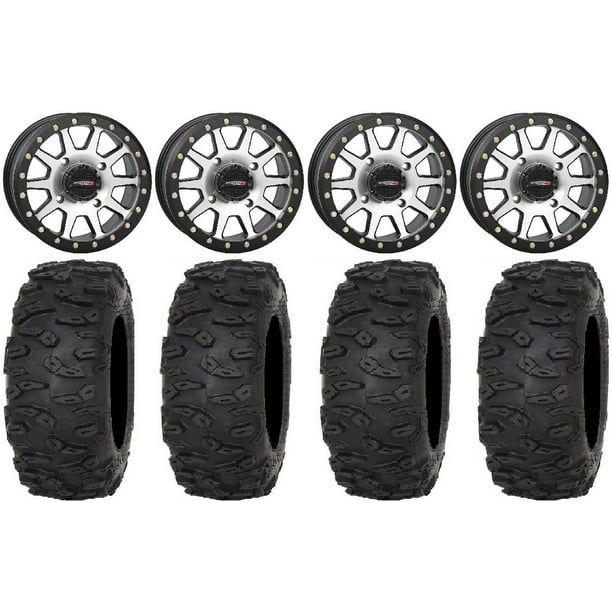 System 3 SB3 Machined 15" Wheels 33" Roctane XR Tires Polaris RZR XP