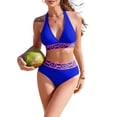 thumbnail image 1 of Conjunto de bikini AI'MAGE para mujer de cintura alta azul real, 1 of 6