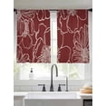 thumbnail image 2 of Red Flowers Sheer Curtains 45 Inch Length 2 Panels Set Window Treatments, Spring Floral Botanical Modern Art Rod Pocket Semi Curtains for Living Room/Bedroom/Kitchen Décor, 104"W x 45"L, 2 of 7