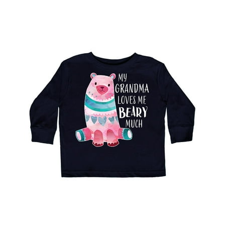 

Inktastic My Grandma Loves Me Beary Much with Cute Bear Gift Toddler Boy or Toddler Girl Long Sleeve T-Shirt