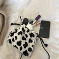 thumbnail image 3 of Bolso de hombro mullido con flores de vaca, bolso de mano de felpa para axila, bolso mullido, pequeño bolso de mano para mujer, Otoño Invierno, 3 of 4
