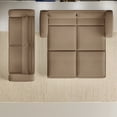 thumbnail image 3 of 93" King Size 3-in-1 Convertible Sleeper Sofa Bed with Chaise, Pull Out Couch Modern Living Room Furniture, Camel Teddy Fabric, 3 of 7