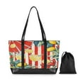 thumbnail image 7 of FORMRS Laptop Tote Bag for Women with 15.6" Computer Compartments Handbag, White Striped Lemon, 7 of 7