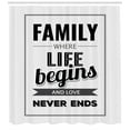 thumbnail image 3 of Ambesonne Retro Shower Curtain, Family Phrase Motivation, 69"Wx70"L, Black Grey Grey, 3 of 3