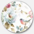 thumbnail image 1 of Designart 'Beautiful Bird Romance I' Farmhouse Metal Circle Wall Art, 1 of 3