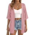 thumbnail image 3 of PRETTYGARDEN Summer Cardigan Sweaters for Women Lightweight Short Sleeve Knit Coverup Spring Beach Vacation Clothes, 3 of 10