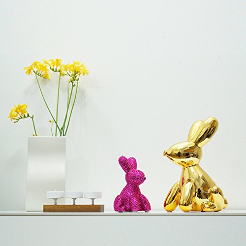 Unique Animal-Shaped Ceramic Piggy Bank Crystals Women Made By Humans Glam Bunny Balloon Money Bank Pink