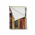 thumbnail image 2 of Venice Soft Flannel Fleece Blanket, Desolated Aged Timeworn Italian Building and Water Canal Vintage Historical, Cozy Plush for Indoor and Outdoor Use, 50" x 70", Orange Brown Green, by Ambesonne, 2 of 6