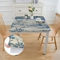 thumbnail image 2 of BANET Tablecloth Classic French Village Printed Linen Fabric Table Cover Decoration Square Blue for Kitchen Dining white, 2 of 7