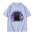 thumbnail image 3 of Camiseta con estampado de gato negro para hombre y mujer, ropa informal de manga corta, 100% algodón, de gran tamaño, ropa de calle, 3 of 5