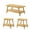Natural Oak, variant on Roundhill Furniture Metz Mid-Century Modern Wood Shelf 3-Piece Coffee Table Set, Walnut Finish