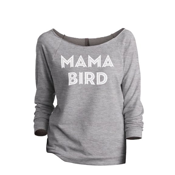 Thread Tank Mama Bird Women's Slouchy 3/4 Sleeves Raglan Sweatshirt Sport Grey Small