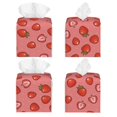 thumbnail image 2 of Yiaed Red Strawberry Print Tissue Box Cover, PU Leather Decorative Organizer for Tabletop, Bathroom, Car, Office Creative Decorative, 2 of 7