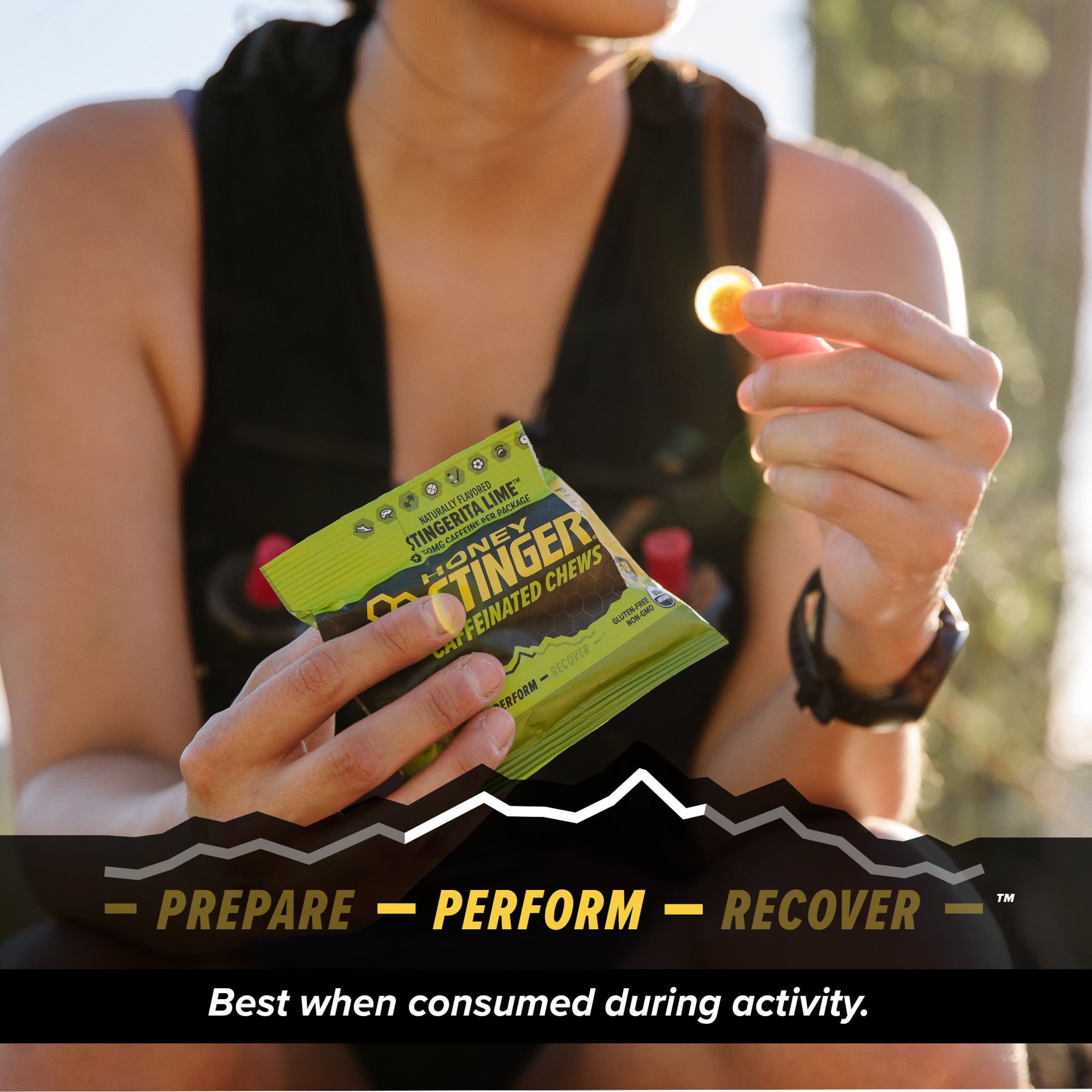 Honey Stinger Organic Gluten-Free Caffeinated Energy Chews, Stingerita Lime, 1.8 oz, 1 count