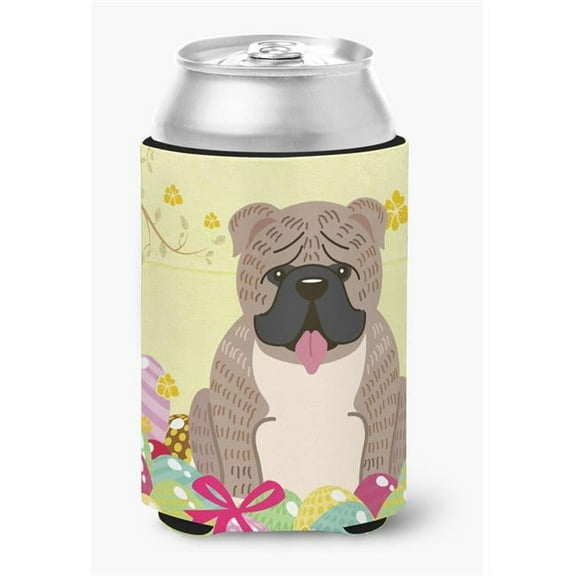 Easter Eggs English Bulldog Grey Brindle Can or Bottle Hugger