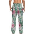 thumbnail image 2 of FREEAMG Exotic Vintage Cactus Pajama Pants for Men, Men's Separate Bottoms, Comfortable Sleep Lounge Pj Pants, 2 of 7