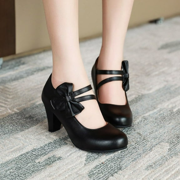 HOOWIFFY Woman High-Heeled Shoes Square Toe 1 Pair 9.6In