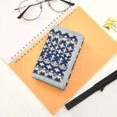 thumbnail image 7 of JIALIOU Nylon Trifold Card Wallet with ID Window Zipper Pocket for Men Women Teen Elegant Indigo Ikat Print, 7 of 7