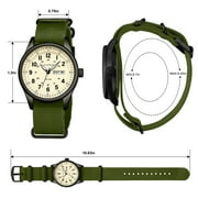 Bomieux Watches for Men Military Sport Watch with Nylon Strap Stylish Luminous Analog Quartz Watch Gift for Men