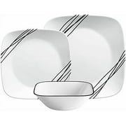 Dinnerware Set (12pc Set, Winter Frost White)-Dinner Set for 4 | 4 x Dinner Plates, Side Plates & Bowls