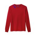 thumbnail image 2 of Daxton Premium Detroit Men Long Sleeves T Shirt Ultra Soft Medium Weight Cotton, Red Tee Royal Letters Small, 2 of 3
