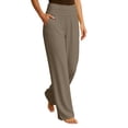 thumbnail image 2 of BLVB Wide Leg Yoga Pants for Women Casual Loose Cozy Sweatpants High Waisted Lounge Pajama Pants Pj Bottoms with Pockets, 2 of 7