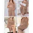 thumbnail image 5 of Avidlove Maternity Pajamas and Robe Set 3 Piece Double Layer Sleeveless Nursing Top,Pregnancy Pants with Robe Pjs Sleepwear, 5 of 8