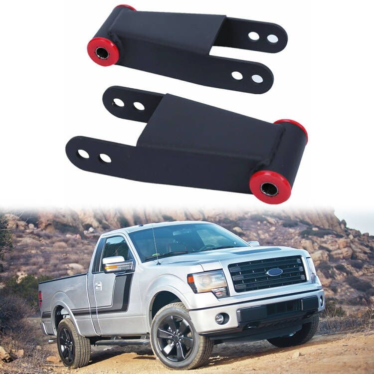 Kojem Lowering Drop Shackles for 20042014 Ford F150 Black Rear
