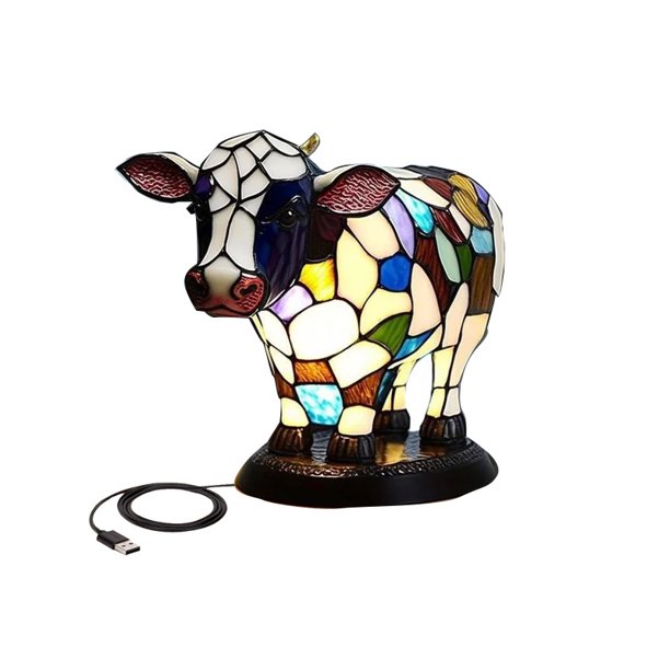 Nueva Lámpara LED Mágica Transfronteriza Con Forma Animal Enchufe USB Creativo Estatua Resina Adornos Lámpara Mesa Con Cabeza Toro Brillante (cabeza Toro) (lámpara Mesa Con Cabeza Toro)