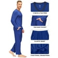 thumbnail image 5 of MoFiz Men's Bamboo Pajamas Set Long Sleeve V-Neck Top and Pants with Pockets Loungewear 2-Piece for Men, 5 of 6