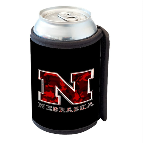 KuzmarK Insulated Drink Can Cooler Hugger - Nebraska Red Camouflage