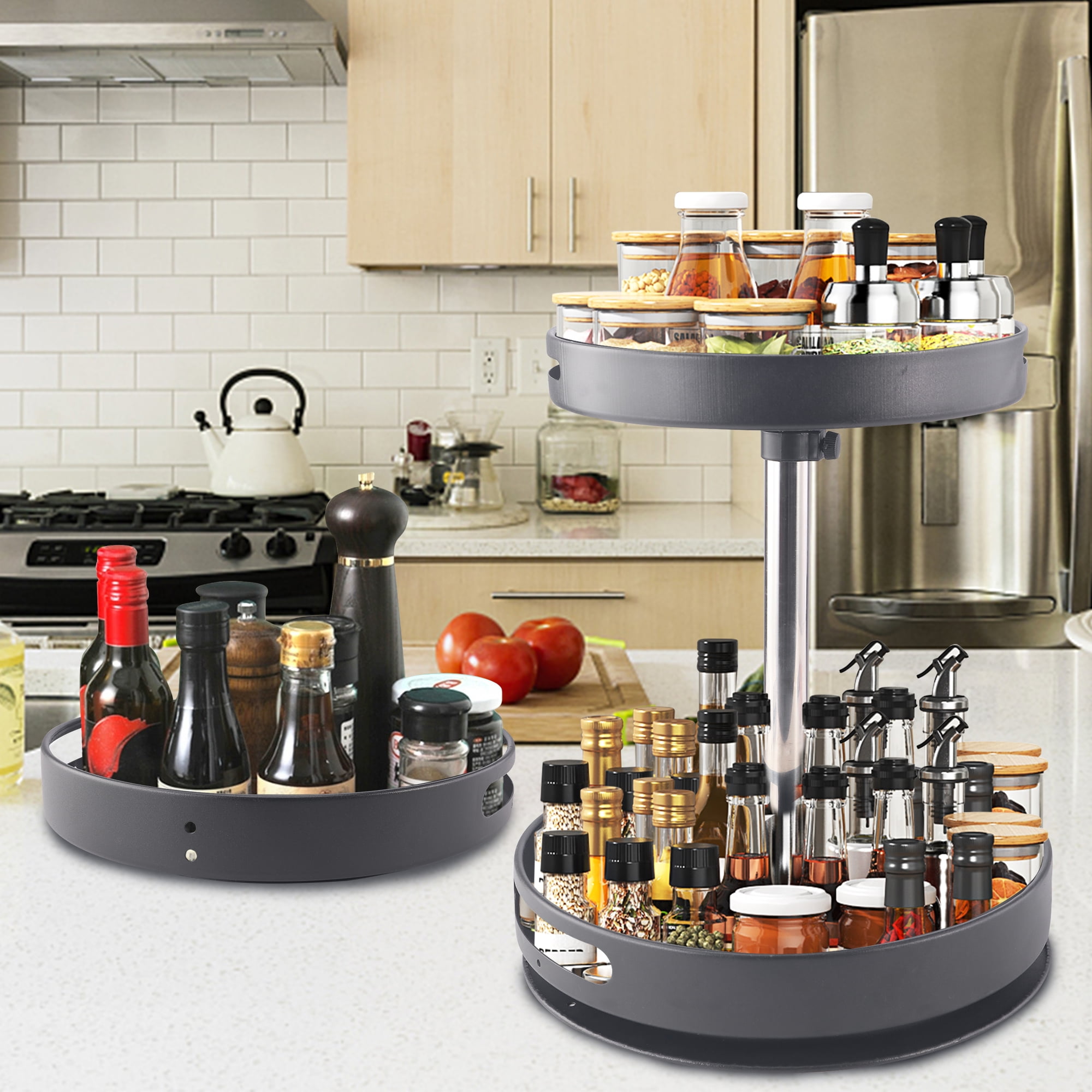 Two tier revolving spice rack sale