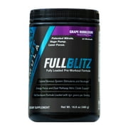 FULLBLITZ by Build Fast Formula | Fully Loaded Pre Workout | Energy Booster plus Nootropic Blend | Nitric Oxide Boosting Supplement for Increased Energy, Focus, and Muscle Pump (Grape Bubblegum)