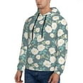 thumbnail image 3 of Pofeuu Flower Print Mens Casual Hooded Collar Drawstring Hoodies Pullover Sweatshirts Casual Long Sleeve Shirts-X-Large, 3 of 7
