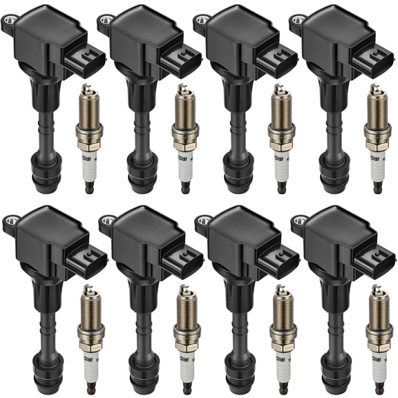 BDFHYK Ignition Coils UF510 and Iridium Spark Plug 6240 Compatible with INFINITI QX56 Nissan Pathfinder Armada TITAN V8 5.6L Replaces C741 E1010 CUF510 C1483 52-1802 IC590 C1483 PLFR5A-11 Set of 8