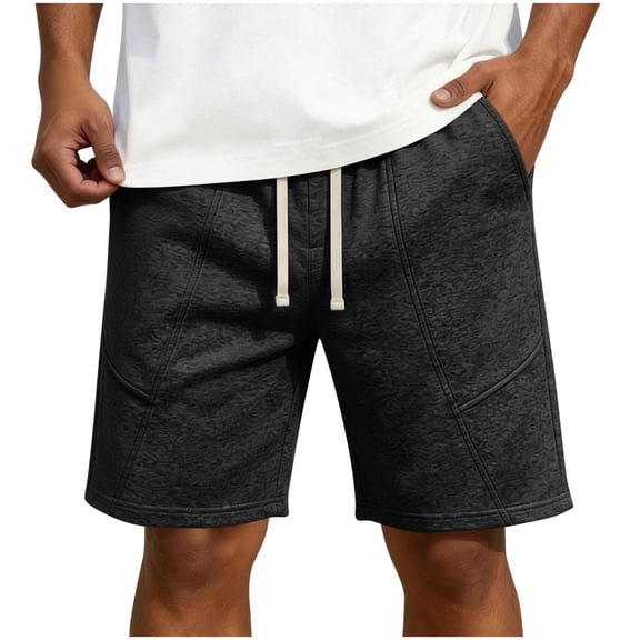 Sweat Shorts Mens Workout Gym Jogger Casual Sports Shorts Drawstring Elasticated Waist Sweatpants Athletic Workout Half Pants Solid Color Plain Lounge Wear with Pockets