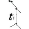 NEW PYLE PMKSM20 Microphone Tripod Stand w/ Extending Boom & Mic Cable Package