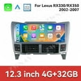 thumbnail image 2 of ZWNAV Lecteur radio de Voiture 12,3 Pouces pour Lexus RX330/RX350 2002-2007 Unité Principale Android Écran Tactile IPS navigation GPS de Voiture Lecteur Multimédia, 2 of 11