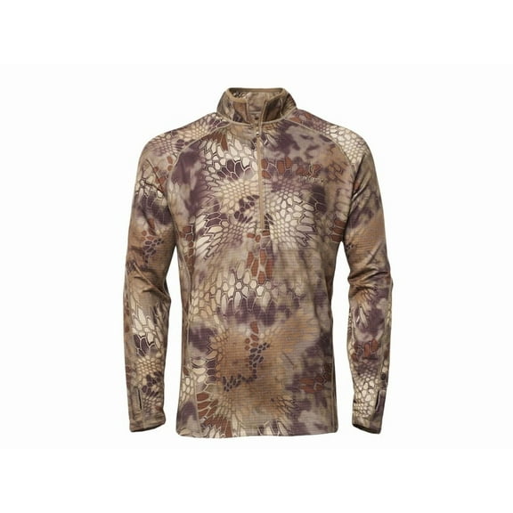 Kryptek Men's Cronos Half Zip Long Sleeve Shirt Highlander Camo Medium