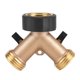 thumbnail image 2 of Adaptador de grifo de agua de latón, conector de manguera 3/4 en forma de Y de 2 vías para riego de jardín, adaptador de grifo de jardín, adaptador de manguera de jardín, 2 of 5