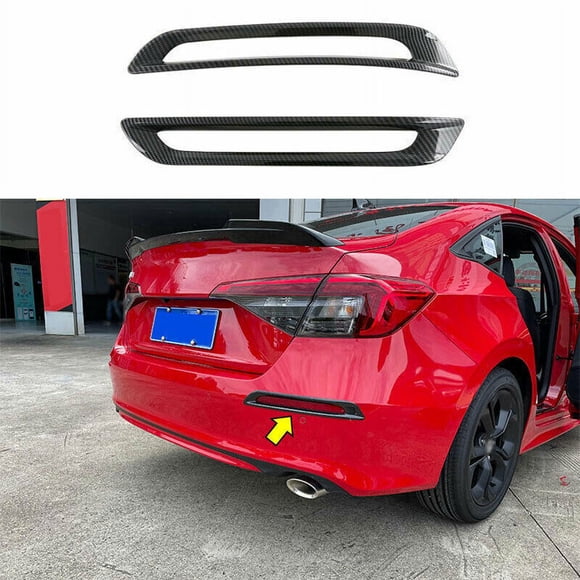 for Honda for Civic Sedan 22 - 2024 ABS Carbon Fiber Rear Fog Lamp Cover Trim 2P-
