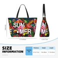 thumbnail image 2 of Yiaed Summer Birds and Flowers Print Large Capacity Beach Travel Bag - Waterproof Zipper Vacation Tote for Sandproof Storage, and Camping, 2 of 5