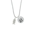 thumbnail image 2 of Delight Jewelry Silvertone Fish Bones Silvertone Script Initial Disc - B - Charm Necklace, 20"+3", 2 of 4