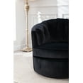 thumbnail image 6 of Swivel Barrel Chair Sofa Chair with Soft Velvet Fabric and Metal Legs, Modern Leisure Chair with Curved Back and Padded Seat, Ergonomic Design Suitable for Bedroom Office and Living Room, Black, 6 of 7