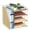 Gold, variant on Bamboo 5 Tier Desktop Organizer, Paper Organizer Mail Sorter, File Holder Letter Document Storage with Adjustable Shelves for School Home Office, Natural