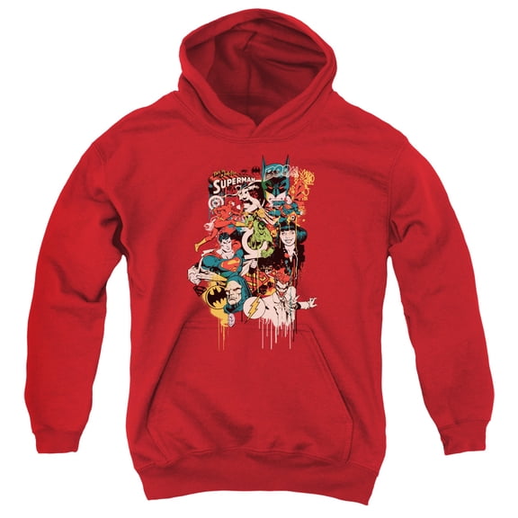 Dc - Dripping Characters - Youth Hooded Sweatshirt - Small