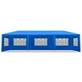 thumbnail image 2 of 10'x30' Outdoor Party Tent with 8 Removable Sidewalls, Waterproof Canopy Patio Wedding Gazebo, Blue, 2 of 6