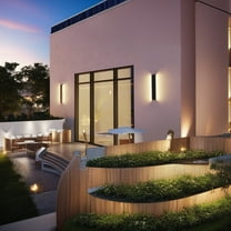 2 Pack 31" Outdoor Commercial Wall Lighting, Smart LED Wall Sconce, 100-265V, Color Changing Wall Light with Remote